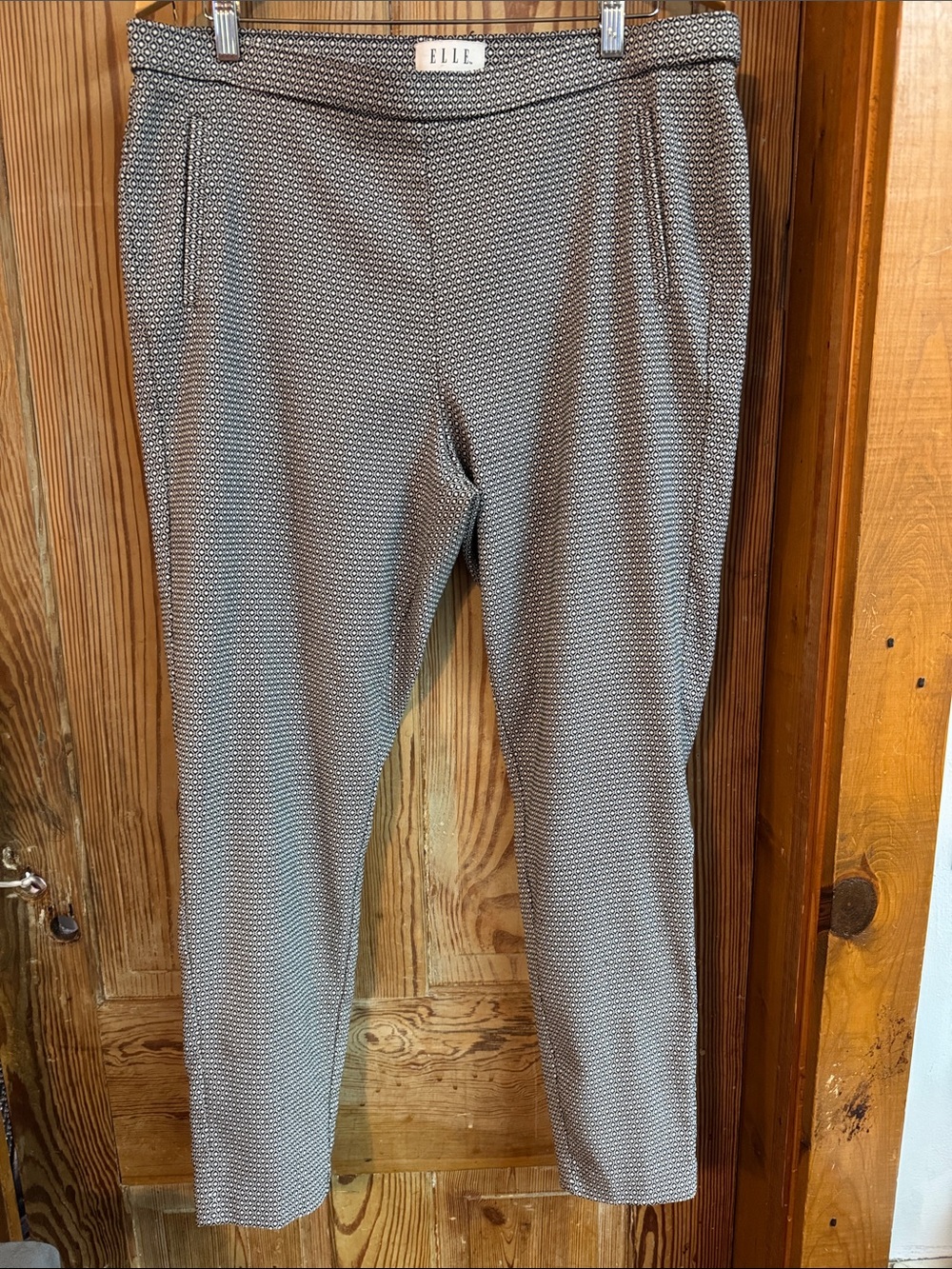 ELLE XL Black and White Micro-Pattern Dress stretch Pants